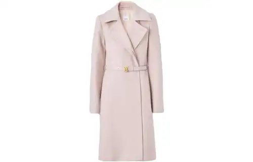 Burberry Velvet Jackets Women's Pink Lapel Moderate