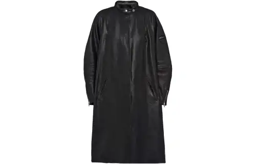 PRADA Leather Jackets Women's Black Stand Collar Moderate Other