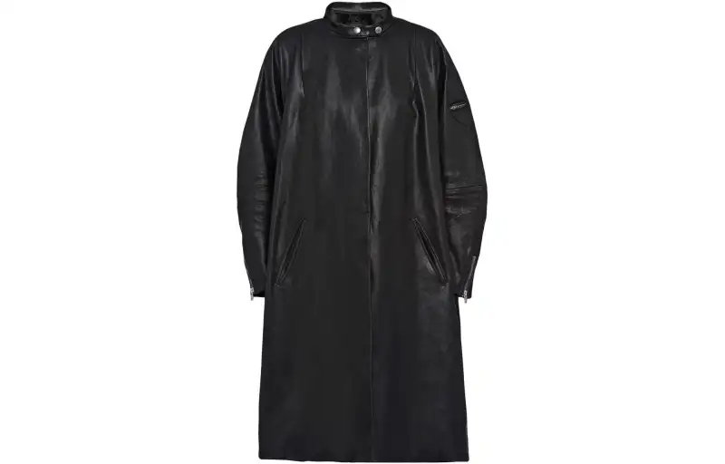 PRADA Leather Jackets Women's Black Stand Collar Moderate Other