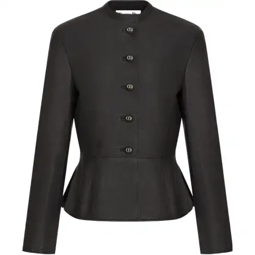 DIOR 30 Montaigne SS23 Leather Jacket Coat Women's Black
