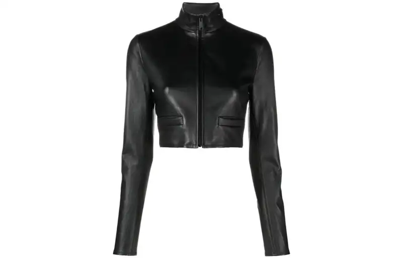 PRADA Cropped Nappa Leather Jacket
