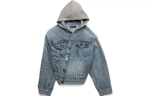 Balenciaga SS23 Denim Jacket Regular Fit Women's Blue