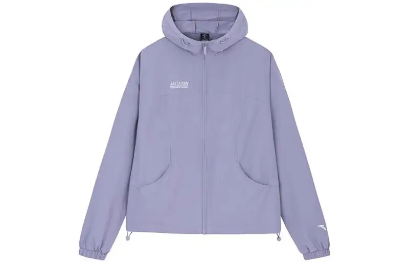 ANTA Variety Training Collection Trench Coats Women's Morandi Purple Hooded Moderate