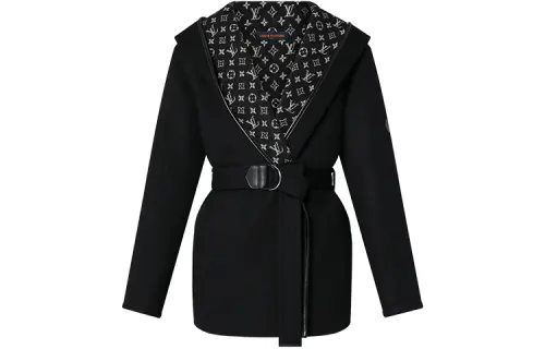 Lv Belted Short Wrap Pea Coat