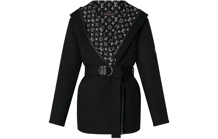 Lv Belted Short Wrap Pea Coat