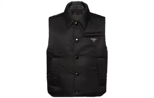 PRADA Vests Women's Black Lapel Moderate Other