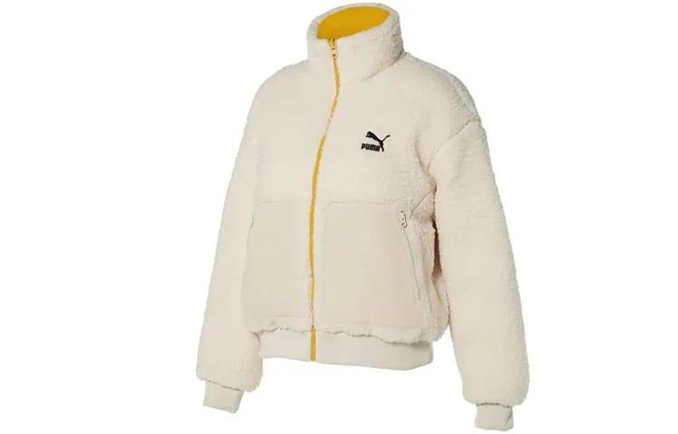 PUMA Velvet Jackets Women's White Turtleneck Moderate