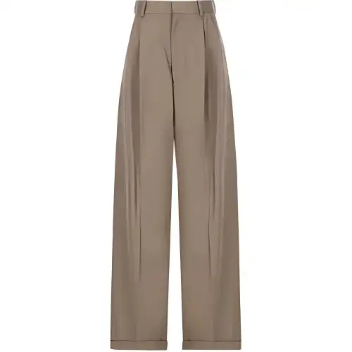 LOEWE SS24 Casual Pants Women's Khaki Brown
