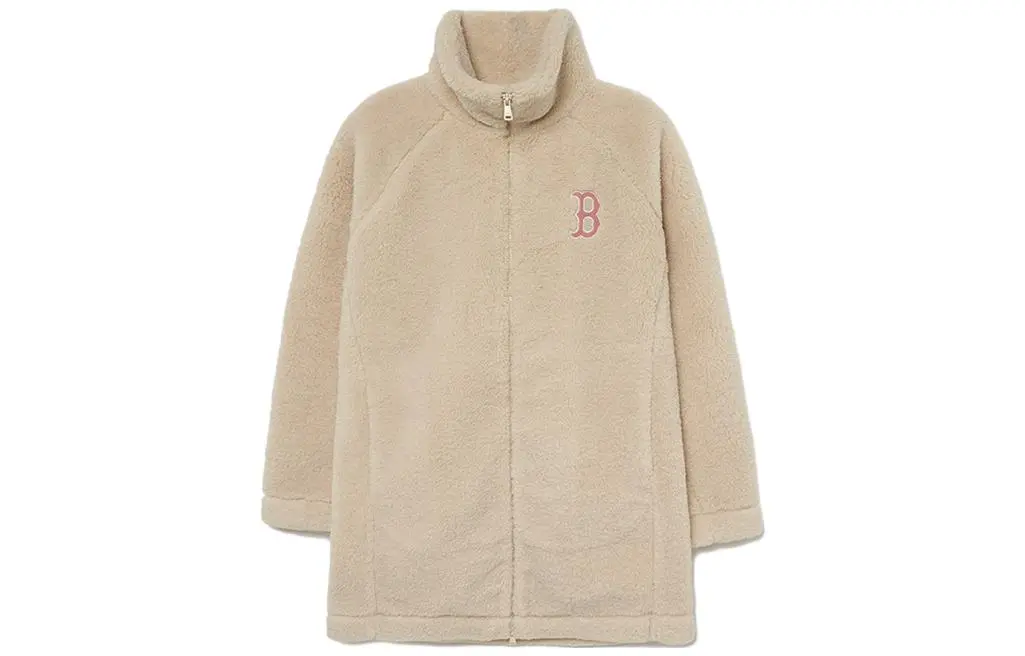 MLB Velvet feel Coat Women's Light Beige