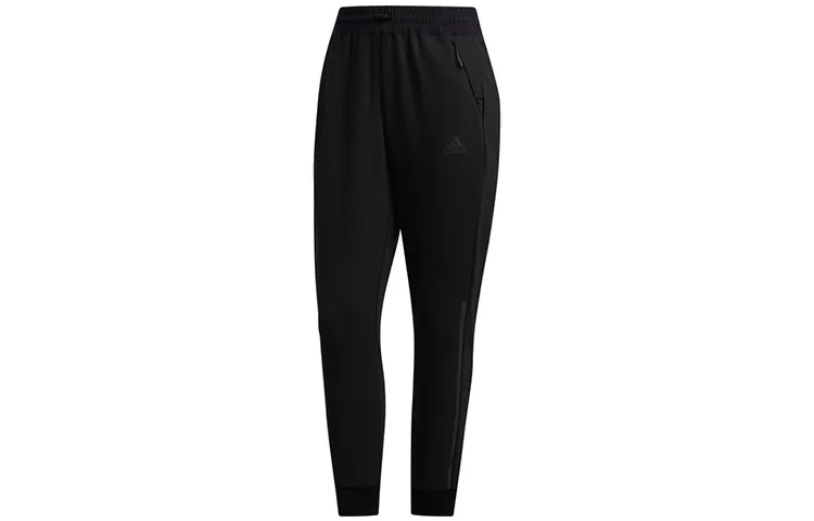 Adidas Knitted Sweatpants Women's Black Moderate Straight Fit Pants