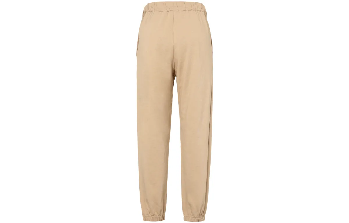 Nike Knitted Sweatpants Women's Beige Yellow Moderate Cuffed Pants