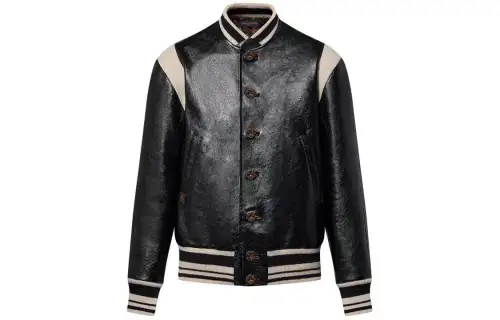 LOUIS VUITTON Graphic Leather Varsity Jacket