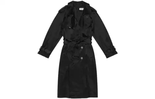 Balenciaga Trench Coats Women's Black Suit Collar Moderate