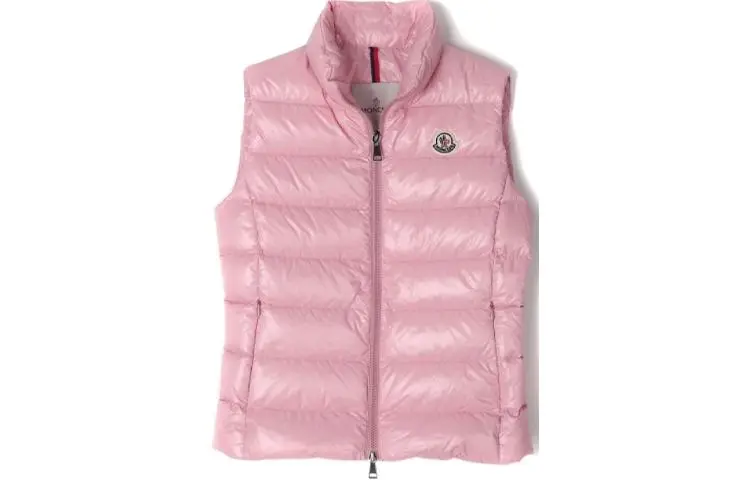 Moncler Ghany Down Vests Women's Pink Stand Collar Moderate
