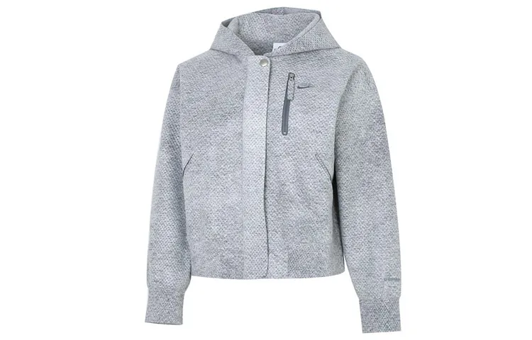 Nike Cropped Coats Women's Gray Hooded Moderate