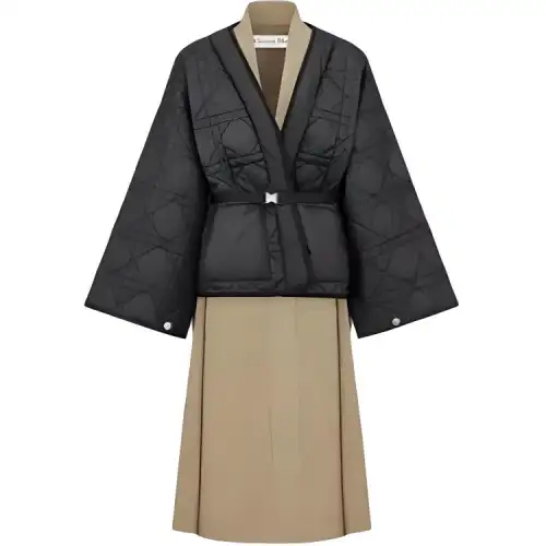 DIOR Trench Coat Women's Beige/Black