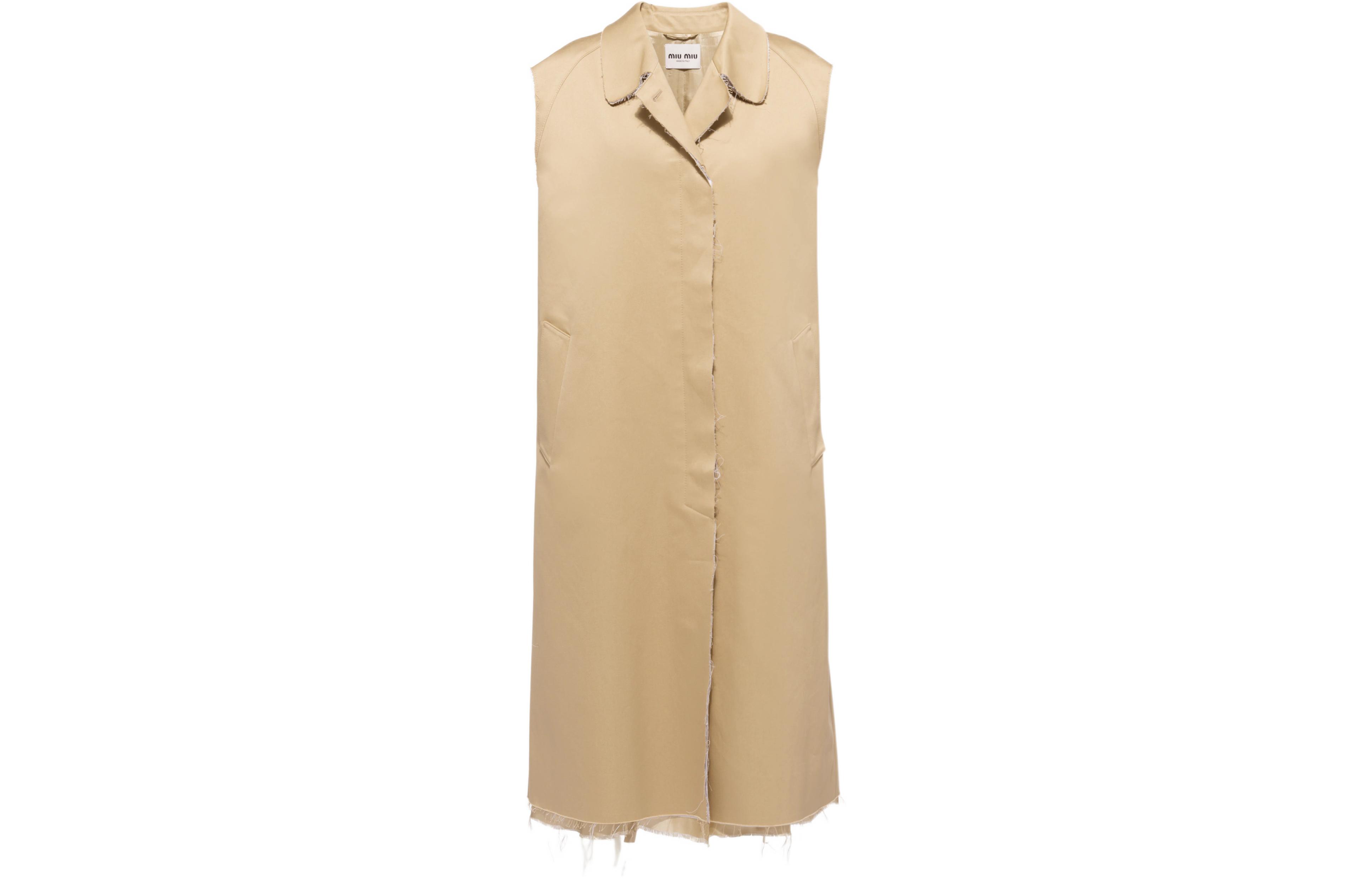 MIU MIU Vests Women's Beige Lapel Moderate Other