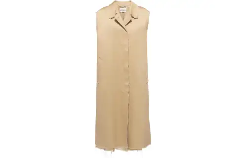 MIU MIU Vests Women's Beige Lapel Moderate Other