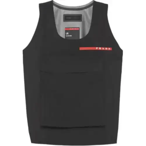 PRADA Vests Women's Black Crew Neck Moderate