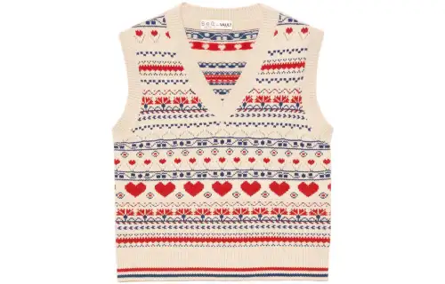 GUCCI Vests Women's Multicolor V Neck Moderate Knitted Fabric