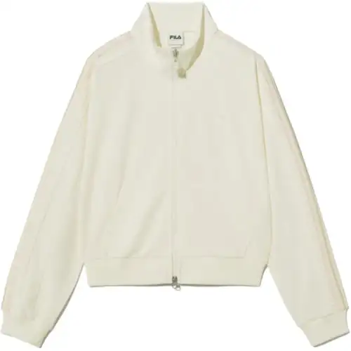 FILA Sweatshirts Women's Ecru Stand Collar Moderate