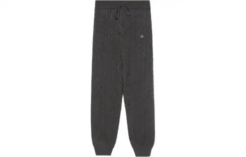 GUCCI Woven Cashmere Joggers Black