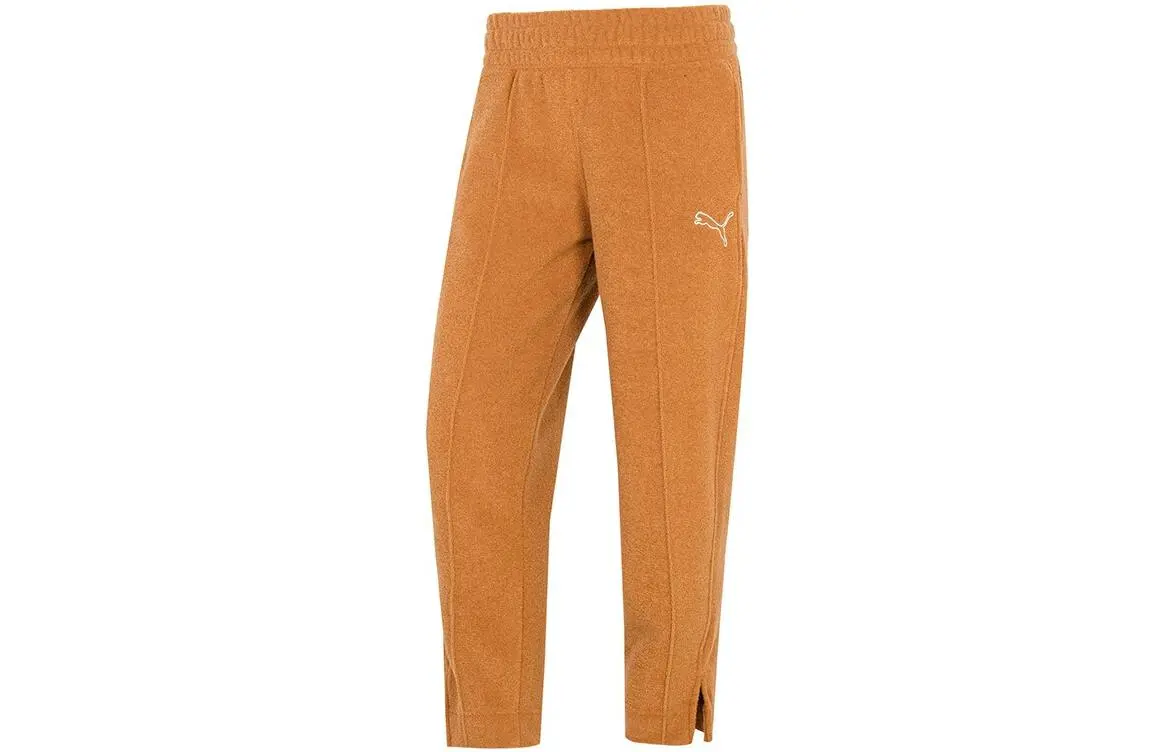 PUMA Casual Pants Women's Earth Yellow Moderate Straight Fit Pants
