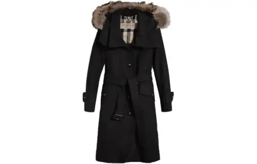 Burberry Coats Women's Black Hooded Moderate Straight Fit