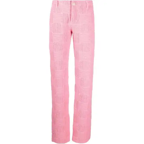 Bottega Veneta Casual Pants Women's Pink Moderate Straight Fit Pants