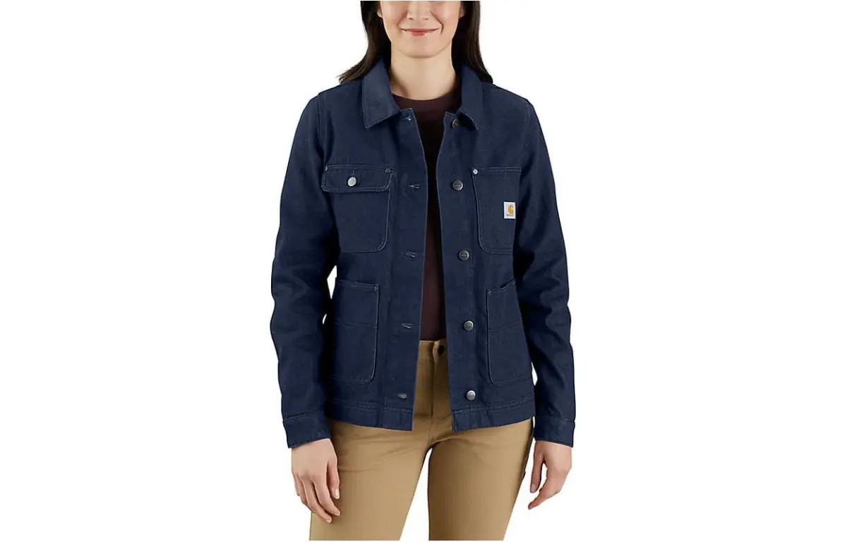 Carhartt 105449 WOMEN'S DENIM JACKET 1 WARM RATING Denim Jacket Relaxed Fit Women's Blue