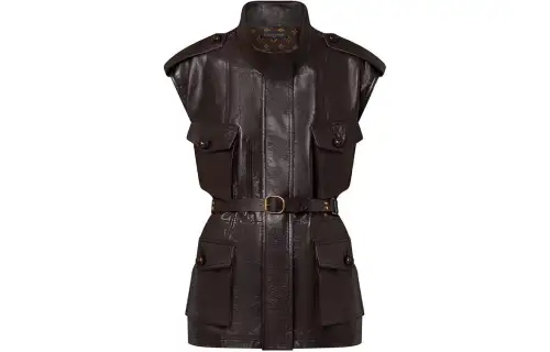 LOUIS VUITTON Sleeveless Leather Safari Jacket