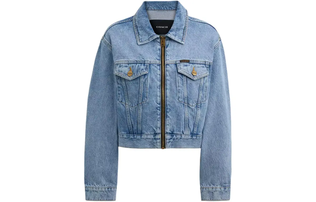 COACH SS24 Denim Jacket Women's Blue