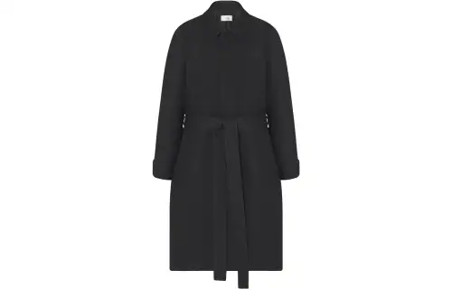 THE ROW Coats Women's Black Lapel Moderate Straight Fit
