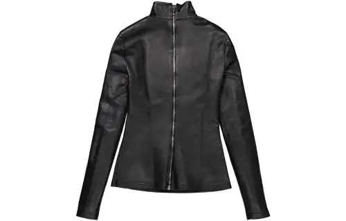 Burberry Leather Jackets Women's Black Turtleneck Moderate Other