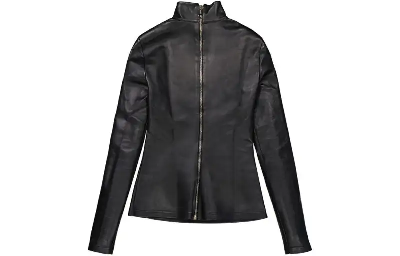 Burberry Leather Jackets Women's Black Turtleneck Moderate Other