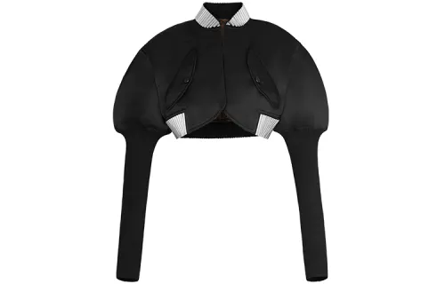 LOUIS VUITTON Cropped Coat Women's Black