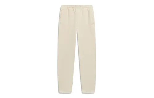 Li Ning China Li Ning Knitted Sweatpants Women's Light Milk Umber Moderate Straight Fit Pants