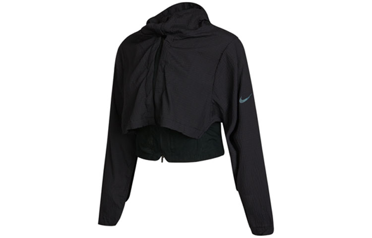 Nike Cropped Coats Women's Black Hooded Moderate