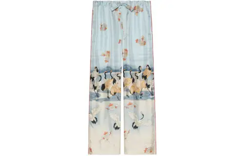 GUCCI Casual Pants Women's Light Blue Moderate Straight Fit Pants