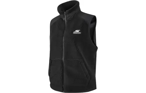 Skechers Vests Women's Carbon Black/0018 Stand Collar Moderate Knitted Fabric