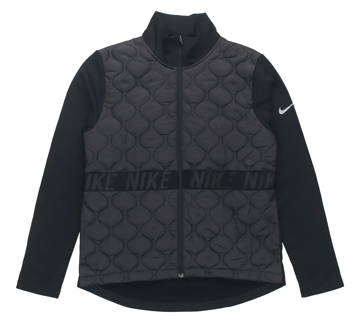 Nike Puffer Jackets Women's Black Stand Collar Moderate Quilted Padded Jacket
