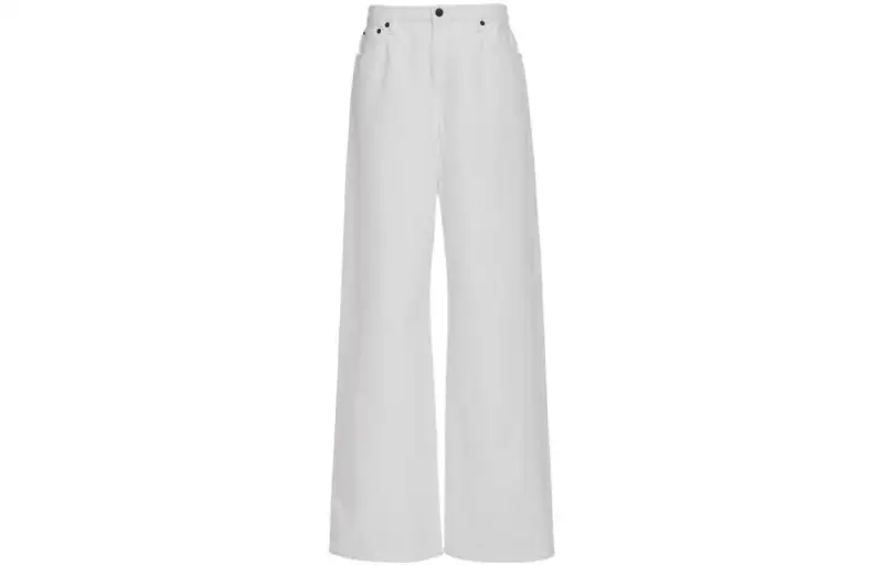 THE ROW Knitted Sweatpants Women's White Moderate Straight Fit Pants