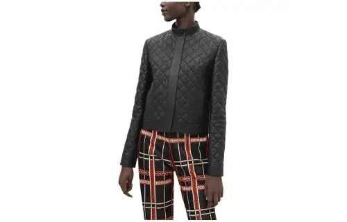HERMES FW23 Leather Jacket Women's Black