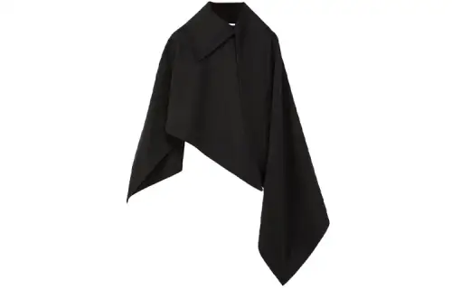 LOEWE Asymmetric Cotton Cape Black