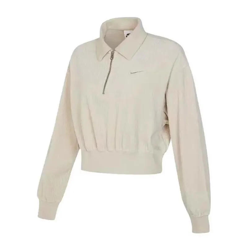 Nike Sweatshirts Women's Ecru Lapel Moderate