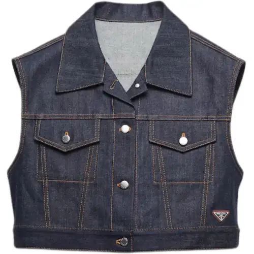 PRADA Triangle logo Denim Vest