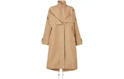 Burberry Parka Coats Women's Khaki Stand Collar Moderate