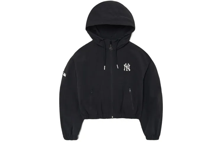 MLB Cropped Coats Women's Black Hooded Moderate