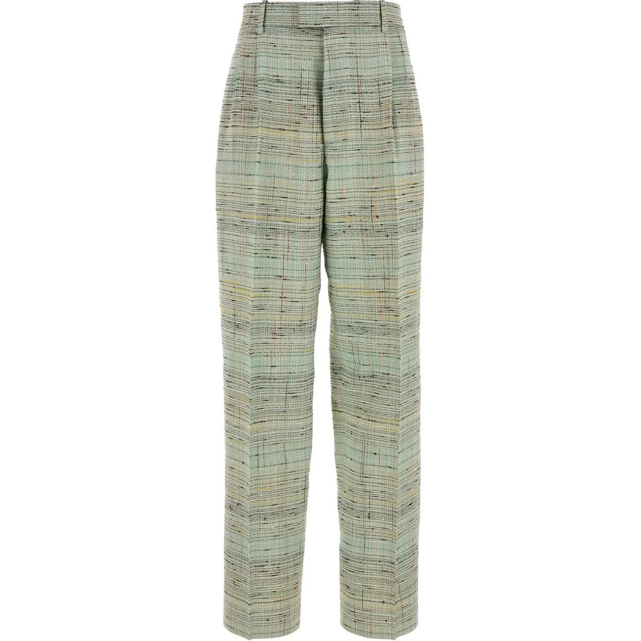 Bottega Veneta Checked Straight Leg Trousers