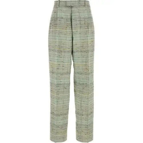 Bottega Veneta Checked Straight Leg Trousers